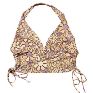 NWT Social Scene Women's Flowered Halter Top Size Large